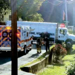 Beer truck crashes into Elkins yard